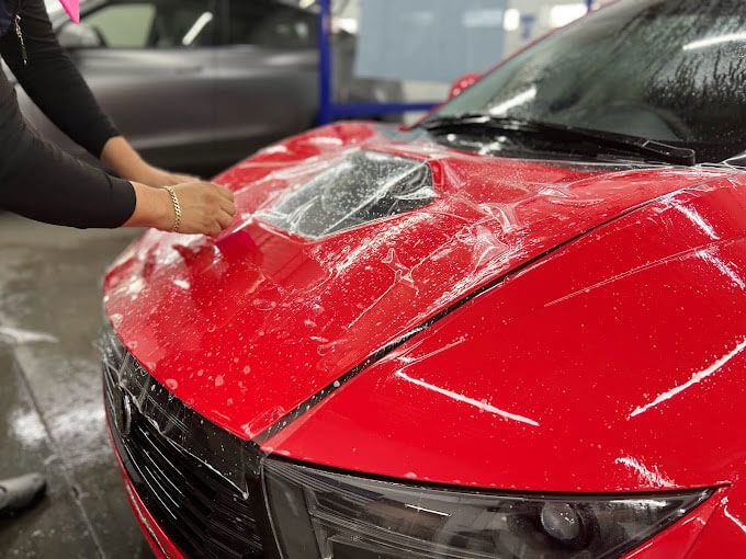 Polar Tint Satin Finish PPF converting glossy paint to a factory-matte look on a Summerlin Audi