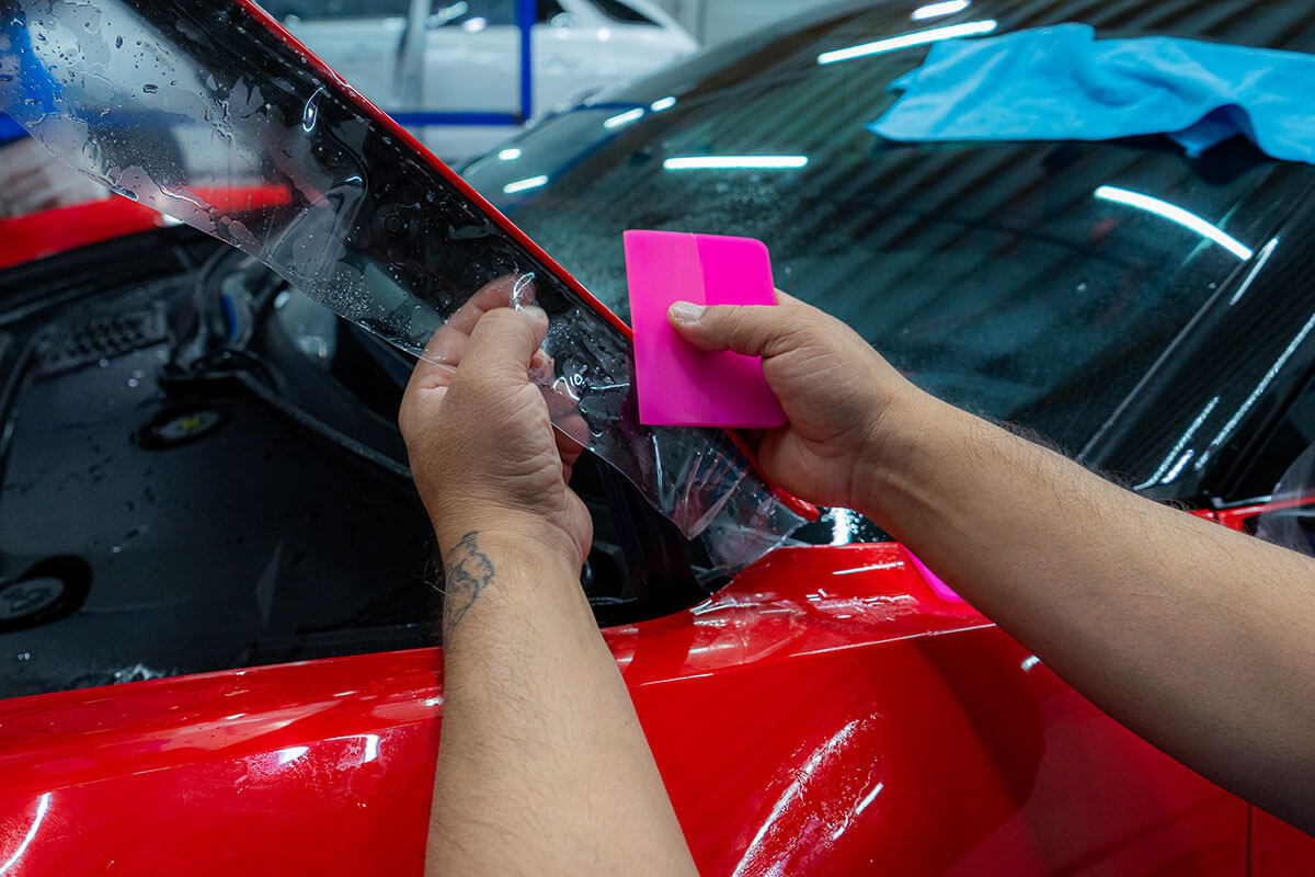 Full-front PPF install on a pickup truck in Summerlin