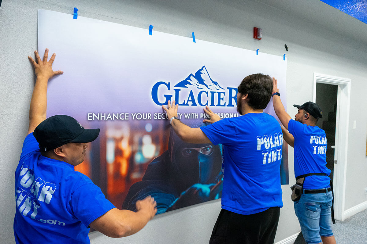 Storefront vinyl and large-format window graphics installed on a Downtown Summerlin retail location by Polar Tint